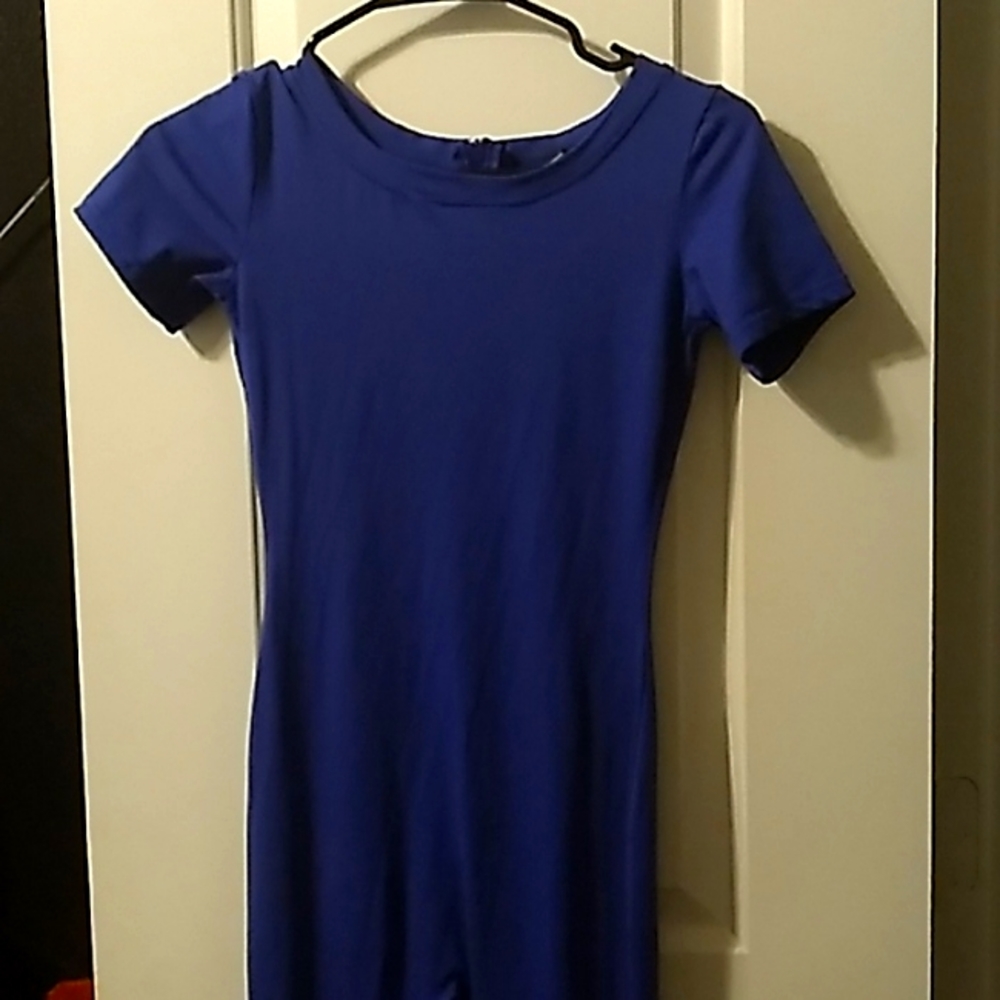 Blue pants body suite
